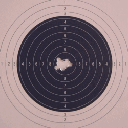 Schussbild von Munitionstest